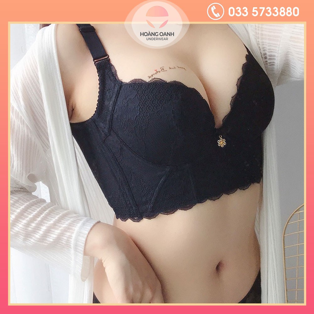 Áo lót Hoàng Oanh, áo ngực ren không gọng bản lưng to che khuyết điểm - 198