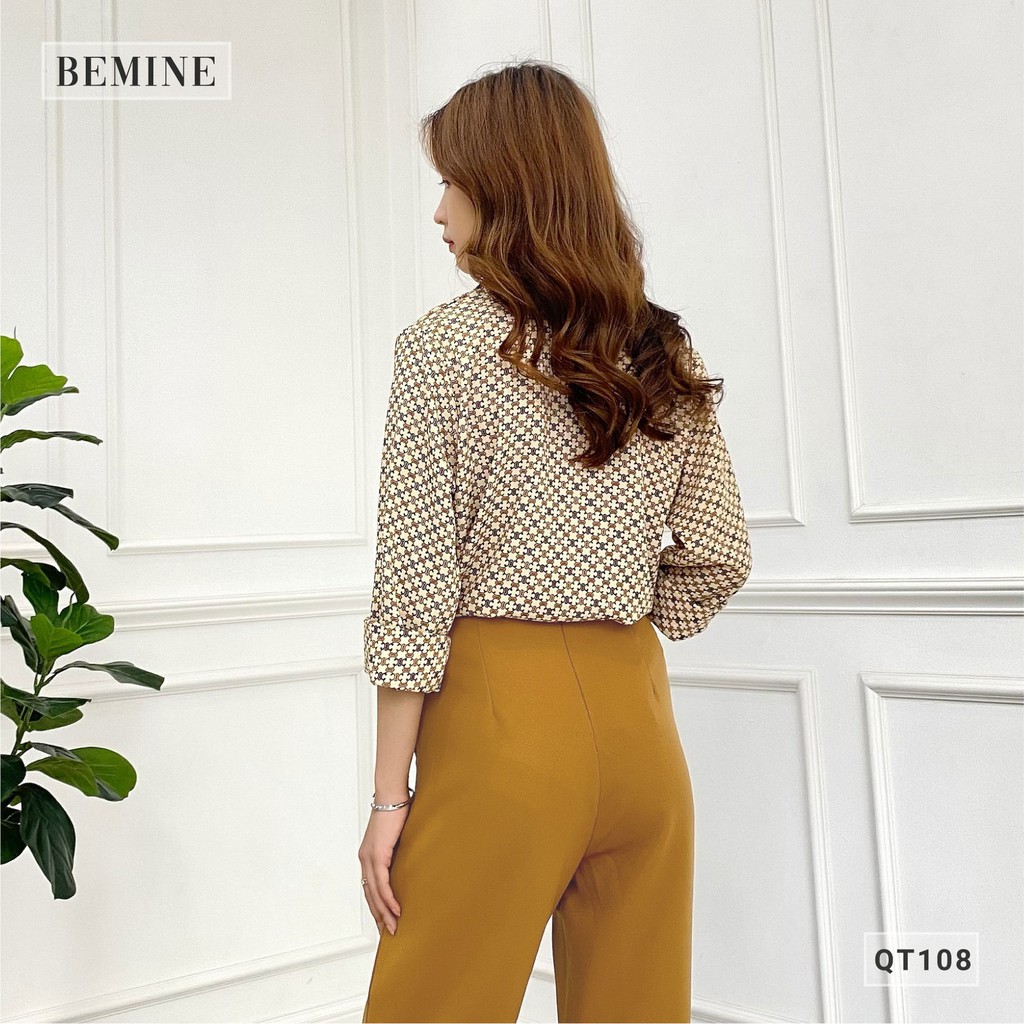 Quần tây nữ baggy xếp ly đai eo thiết kế thanh lịch BEMINE QT108NAU