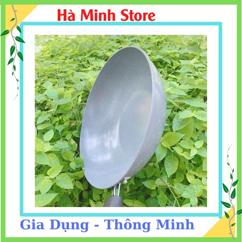 Chảo Đá Sâu Lòng Ceramic Size 32 Siêu Chống Dính, An Toàn, Không Đổi Màu, Dùng Cho Tất Cả Các Loại Bếp, Gia Dụng Hà Minh