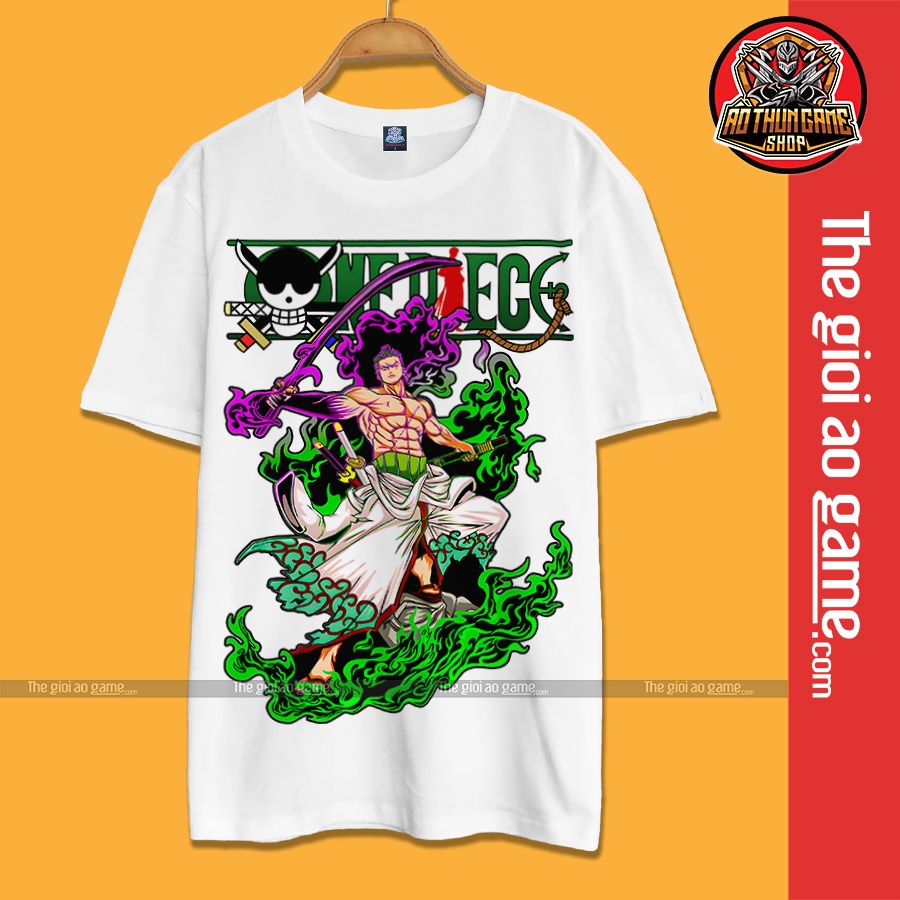 Áo one piece zoro nam nữ Áo thun one piece zoro trắng form rộng unisex cotton co giãn thoáng mát TGAG T15