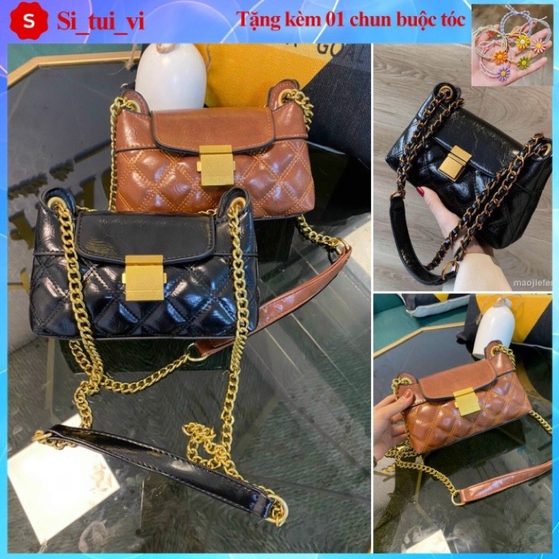 Túi Kẹp,Đeo Chéo Nữ Thiết Kế Phối Dây Xích