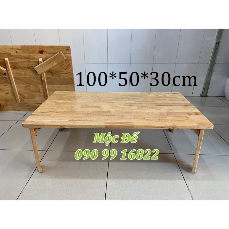 Bàn Làm Việc 100x50cm Ngồi Bệt Gỗ Cao Su Cao Cấp Hàng Loại 1 Chống Thấm Nước