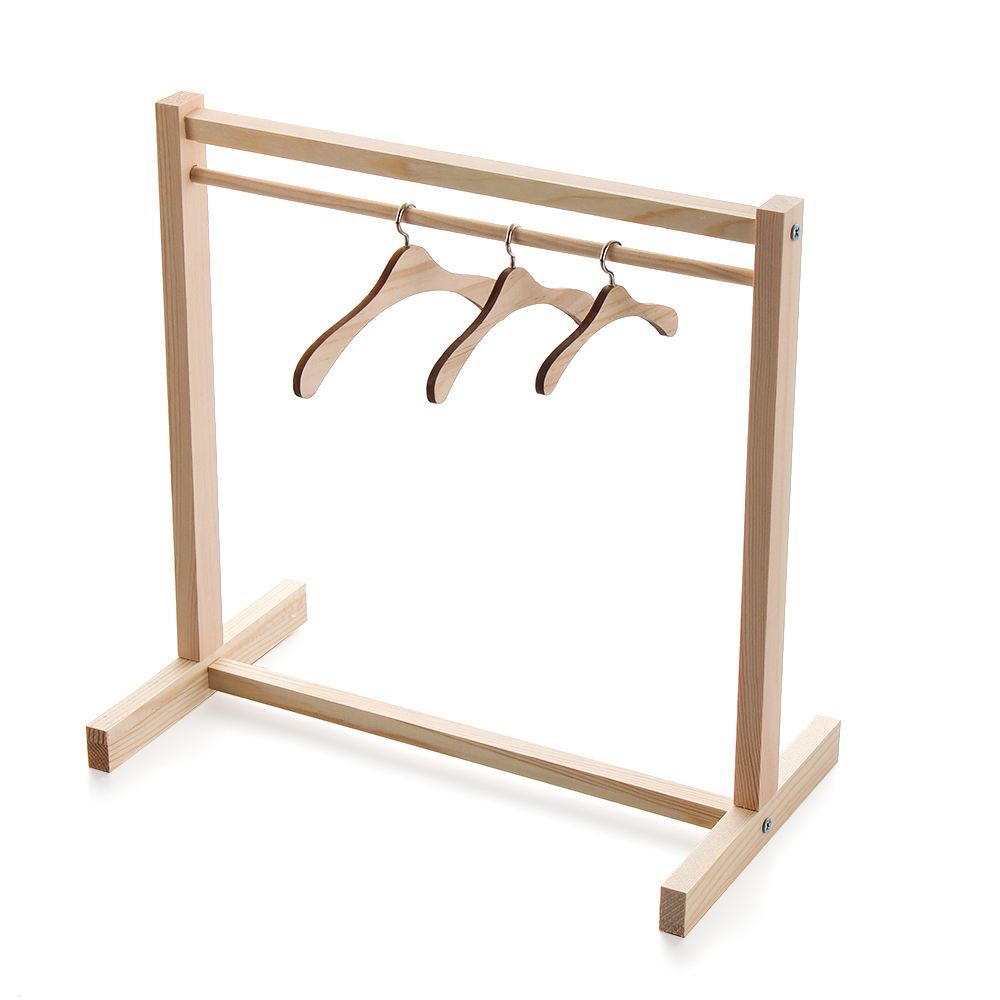 Giá đỡ treo quần áo/ khăn choàng/ búp bê bằng gỗ tiện dụng