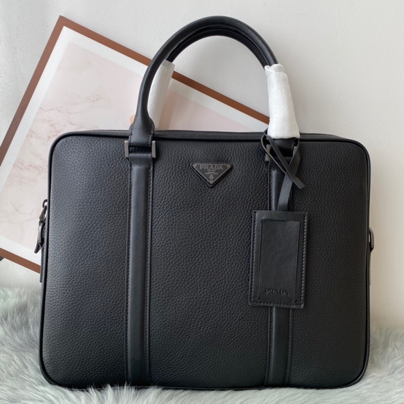 Cặp xách công sở cho nam thương hiệu Prada da thật cao cấp