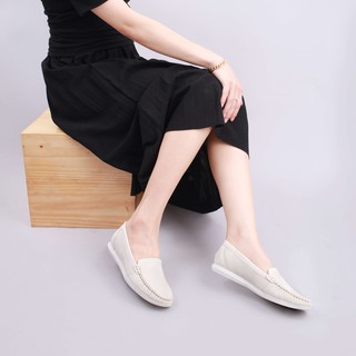 Lib - giày mọi moccasin da bò thật đế cao su 482