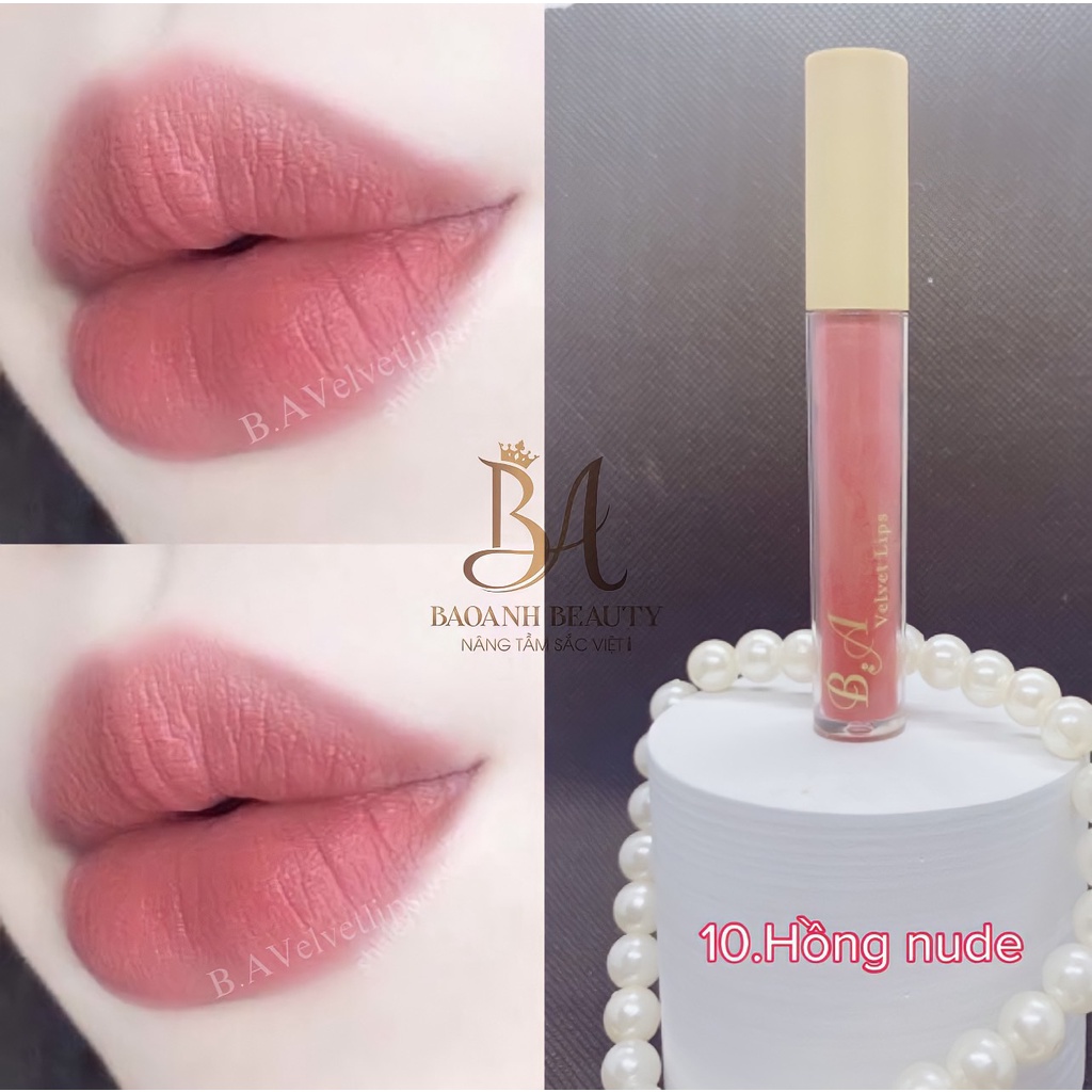 Son Kem B.A Velvet Lips Màu Hồng Nude 10ml