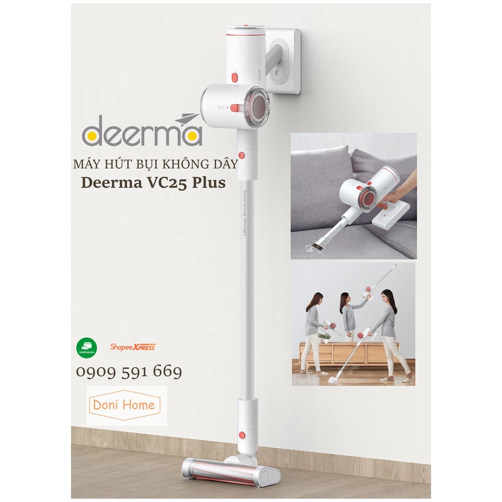 [Mã Hoàn Xu 50k] Máy hút bụi CẦM TAY - KHÔNG DÂY Xiaomi Deerma VC25 Plus - BH 6 tháng- Fullbox