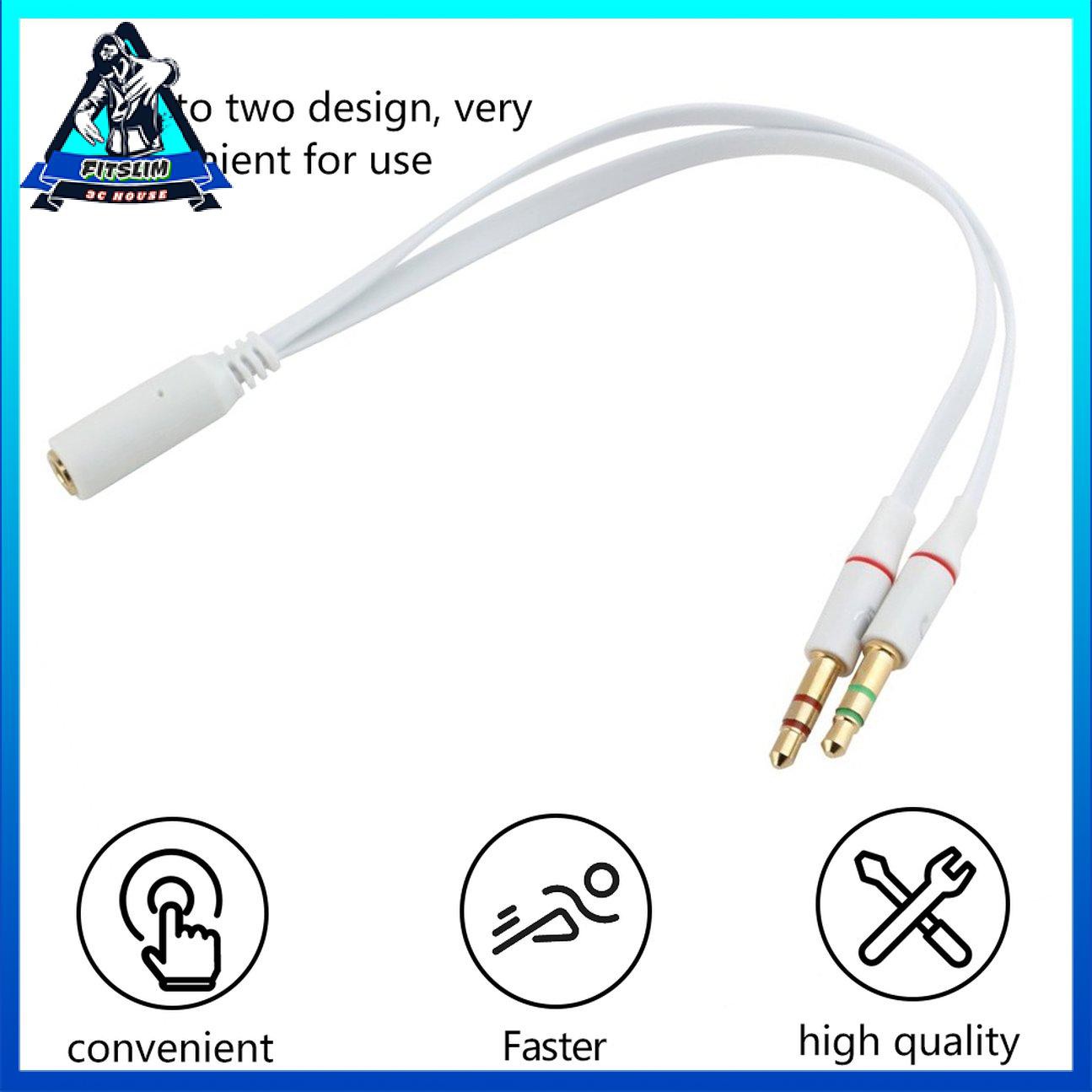 Tai nghe phổ biến 3,5 mm dành cho nữ đến 2 nam với cáp mic âm thanh Y Splitter