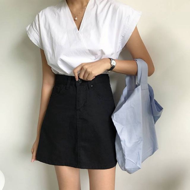 Chân vây thô , chân váy dáng a thô kaki