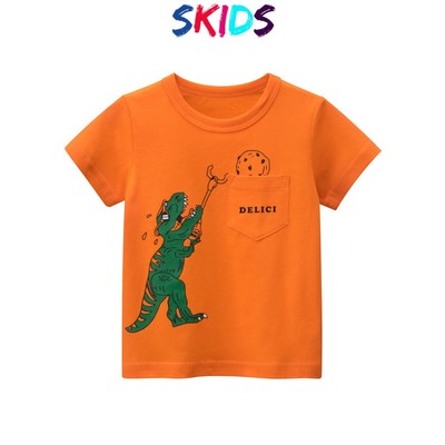 Áo cộc tay bé trai mùa hè hàn quốc thun cotton thời trang trẻ em 2 đến 7 tuổi SKIDS
