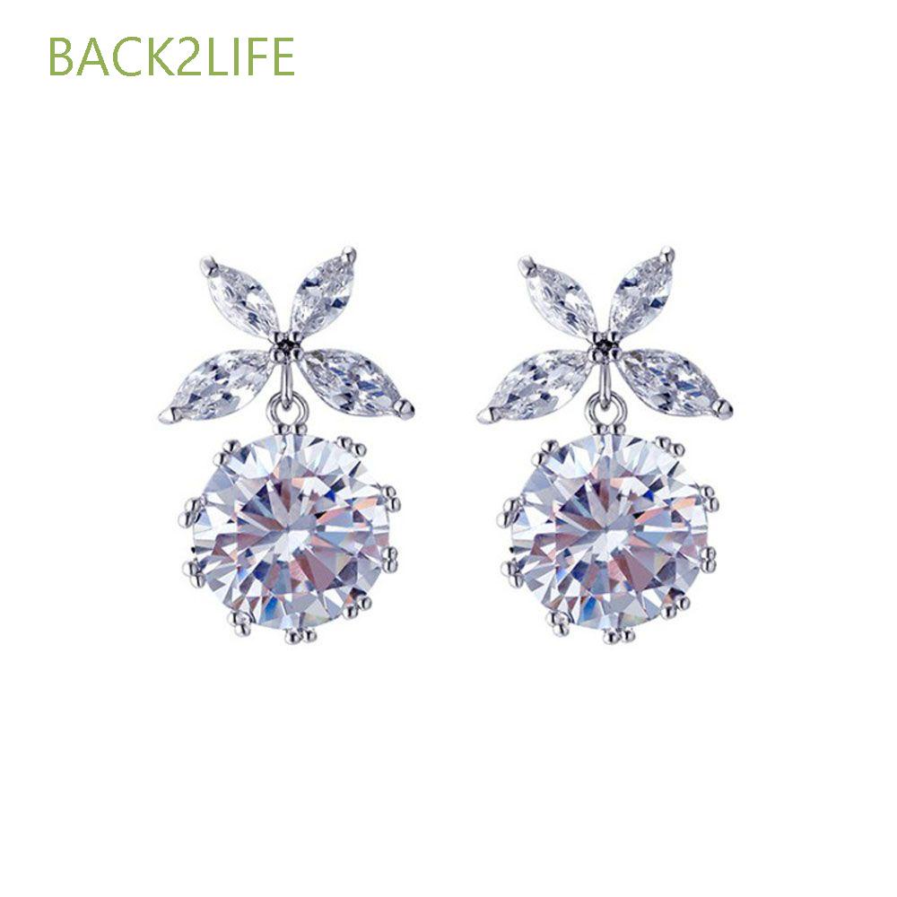 Bông tai dáng dài đính đá zircon phong cách Hàn Quốc thời trang cho nữ S925