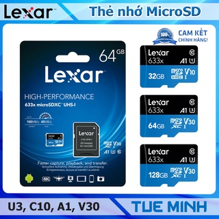 Mua Thẻ nhớ Micro SD Lexar - SDXC UHS-I High Performance 633x 100MB/s U3 4K w/adapter TF Memory Card