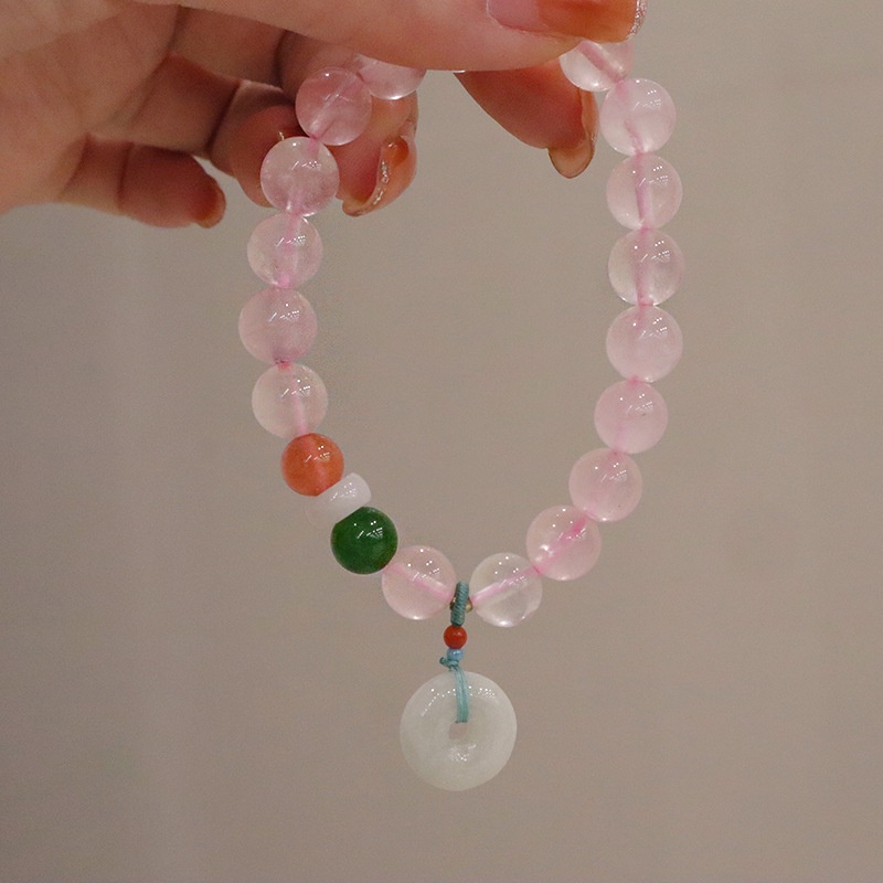 [Hàng Mới] Vòng Đeo Tay Thiết Kế Đính Pha Lê Hồng An Toàn Cho Nữ