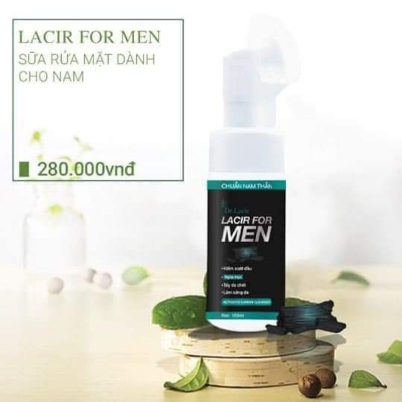 Sữa Rửa Mặt Nam Dr Lacir - Lacir For Men 150ml - Đầu cọ sillicon sạch gấp 10 lần