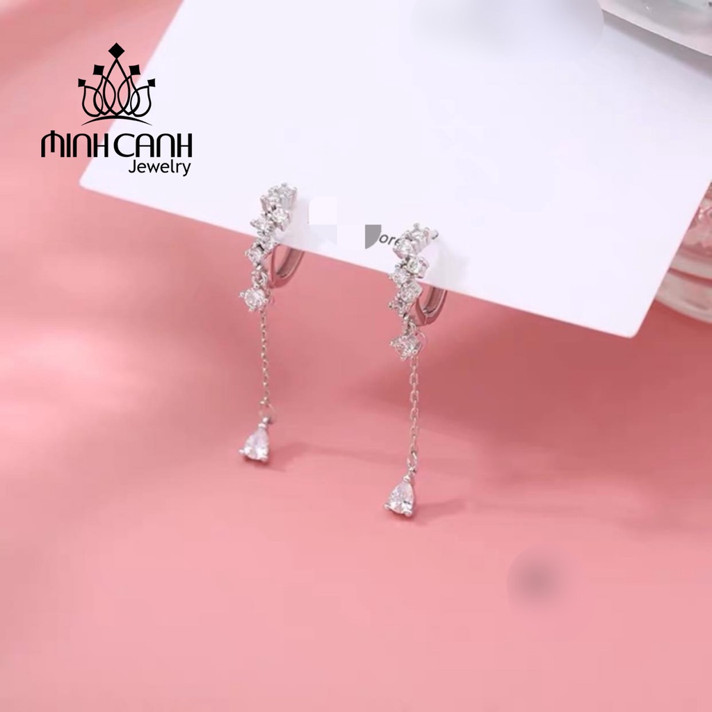 Khuyên Tai Bạc Đá Thả Nhỏ - Minh Canh Jewelry