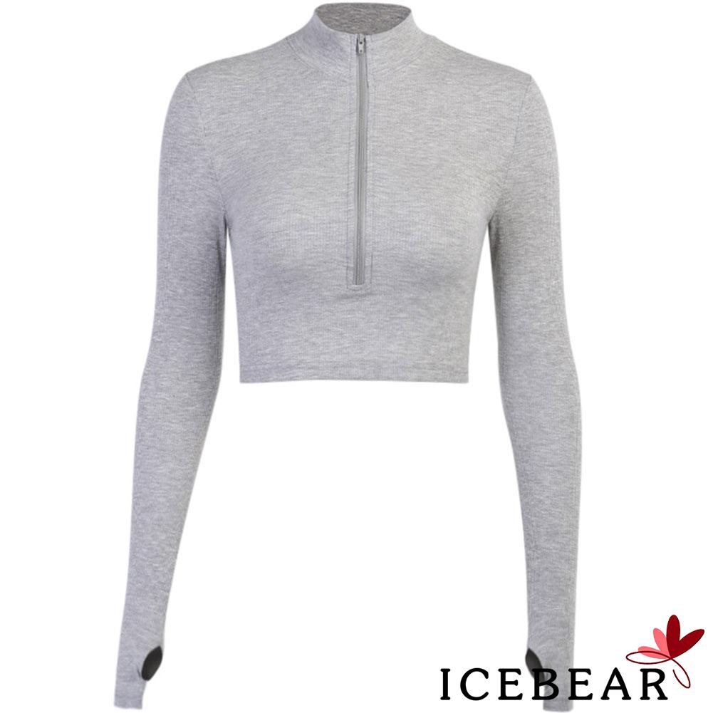 Áo body croptop tay dài cổ khóa kéo tôn dáng cho nữ