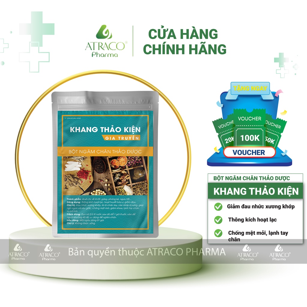 Thảo dược ngâm chân thải độc KHANG THẢO KIỆN Gia truyền - Bột ngâm chân hỗ trợ lưu thông khí huyết, giúp ngủ ngon