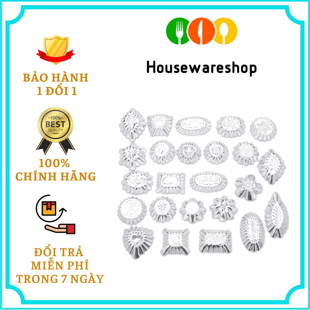 Bộ 24 khuôn làm bánh bò, bánh da lợn ,rau câu bằng nhôm Vĩnh Trường