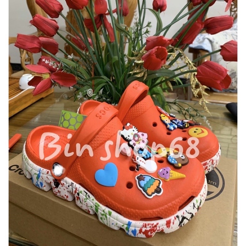 [TẶNG STICKER] Dép cross ĐỎ đế vẩy sơn SIÊU NGẦU [ Tặng 12jb+ hộp]