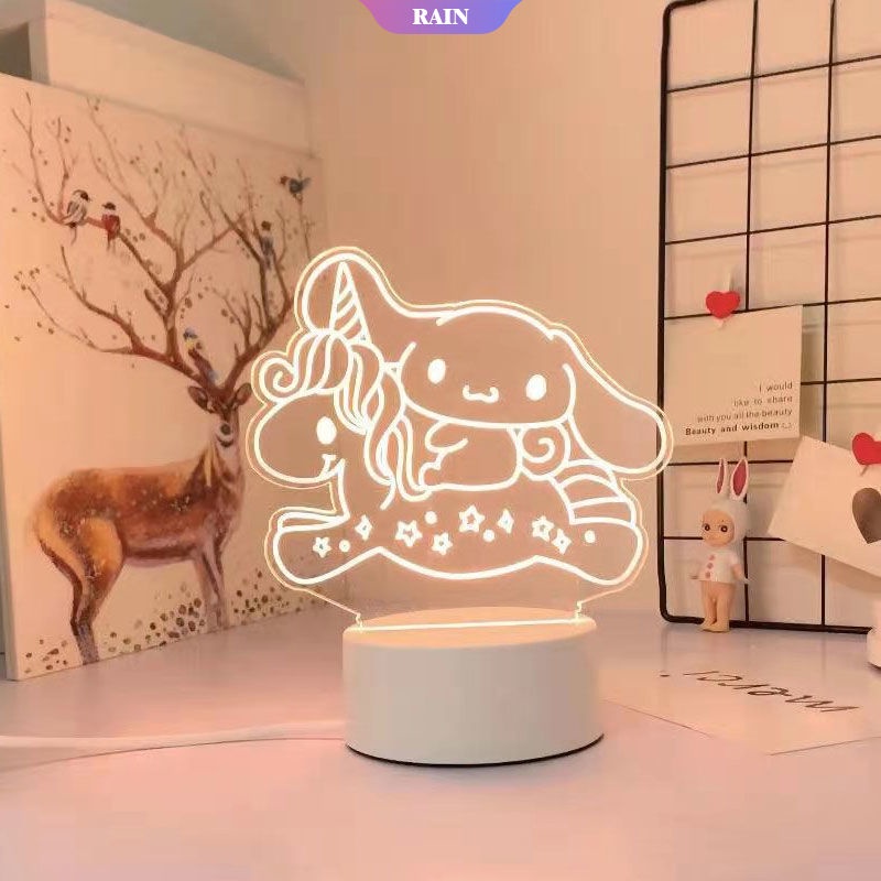 Đèn Ngủ LED 3D Hình Sanrio Cinnamoroll Melody Kuromi Làm Quà Tặng Sinh Nhật