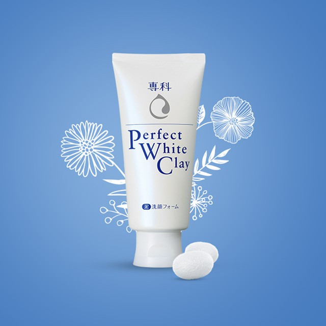 Sữa rửa mặt tạo bọt chiết xuất đất sét trắng Senka Perfect White Clay 120g