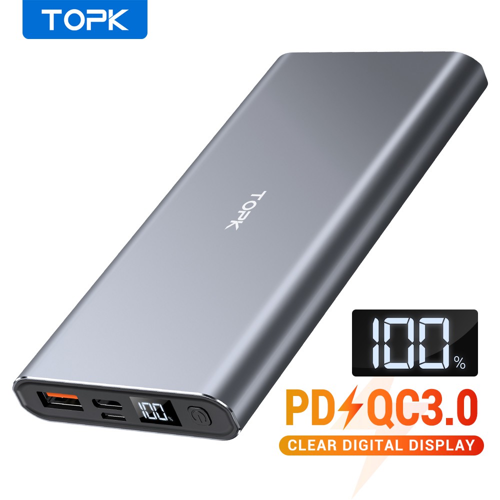 TOPK I1006P Pin Sạc Dự Phòng Cho iPhone Huawei Samsung Xiaomi Oppo Vivo Realme 10000mAh 36W Sạc Nhanh Có Màn Hình Điện Tử #6