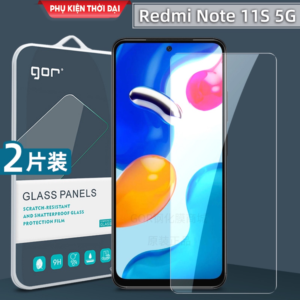 Cường lực Redmi Note 11S 5G hiệu Gor trong suốt trơn mượt chất kính đẹp ( tặng keo mép )