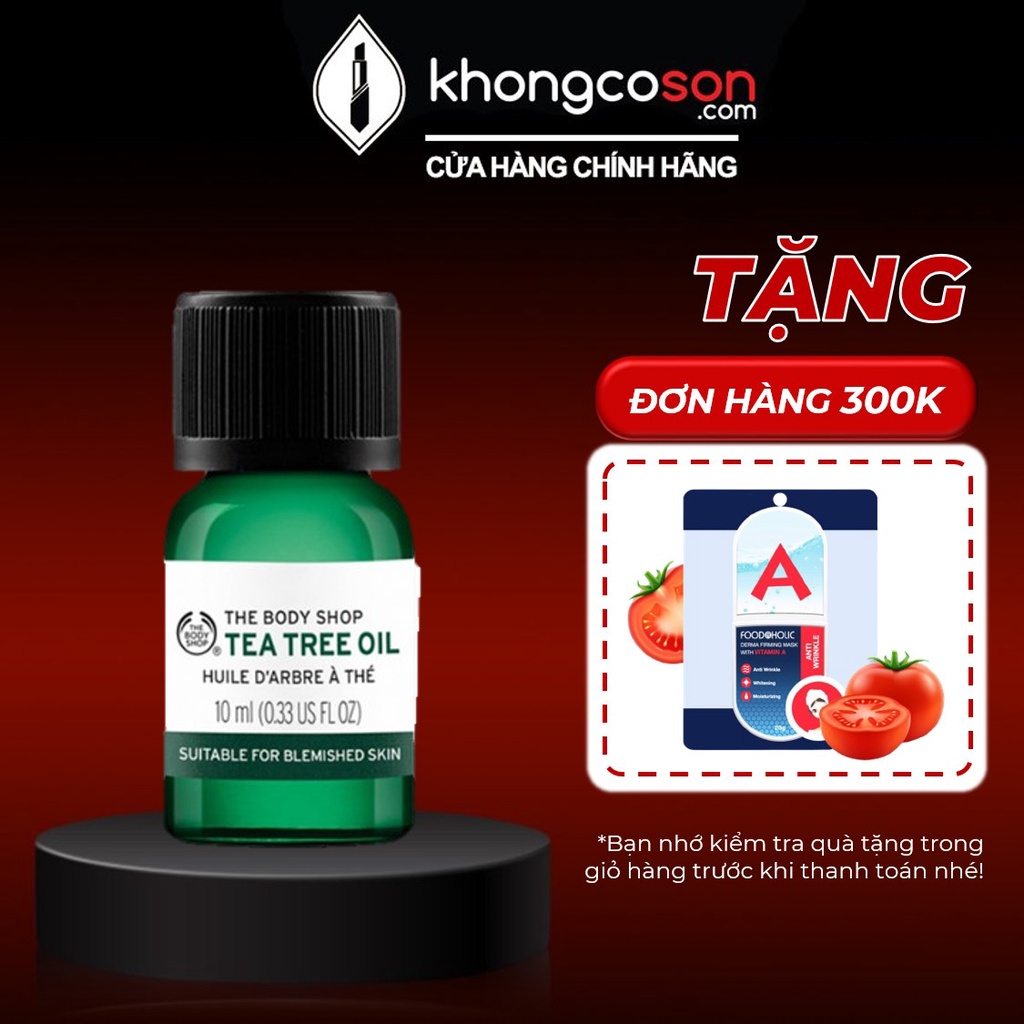 Gel Chấm Mụn Tràm Trà The Body Shop Cho Da Mụn Đỏ Mờ Thâm Tinh Dầu Tea Tree Oil 10ml - Khongcoson