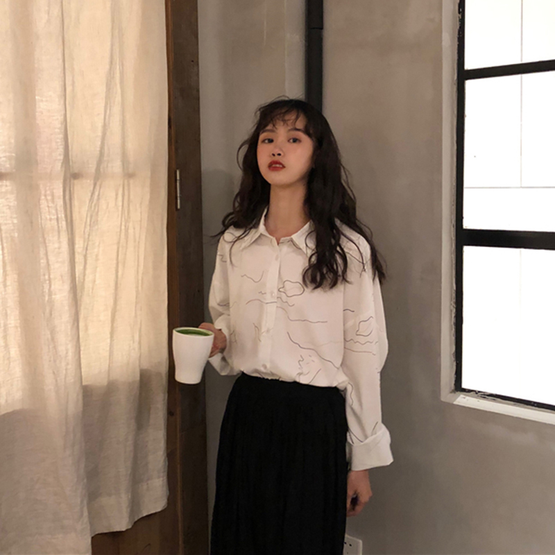 Áo Sơ Mi Dài Tay Cổ Bẻ Dáng Rộng Thời Trang Phong Cách Hàn Quốc | BigBuy360 - bigbuy360.vn