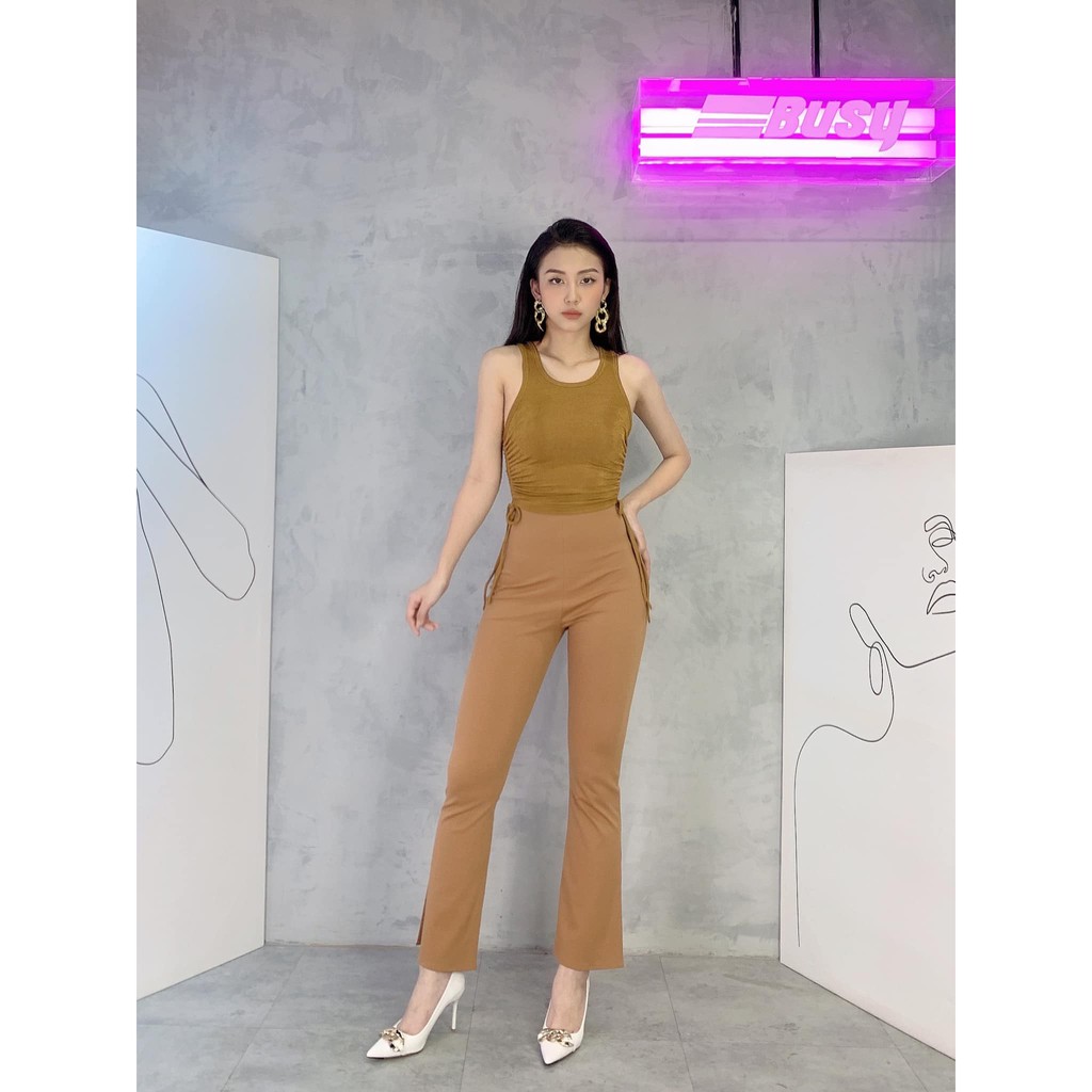 [Mã FAMALLT5 giảm 15% đơn 150k] Quần Ống Loe Xẻ Gấu Busy Thun Umi Hàn Quốc QOL2 | BigBuy360 - bigbuy360.vn