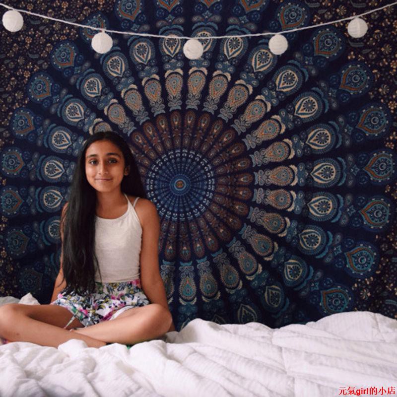 Tấm Vải In Họa Tiết Hoa Sen Mandala Kiểu Ấn Độ Dùng Để Trang Trí Phòng Khách