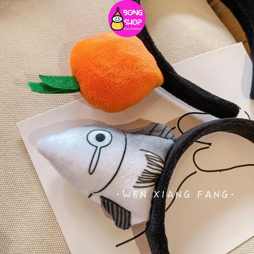 Băng đô cài tóc hình củ cà rốt,con cá ngộ nghĩnh