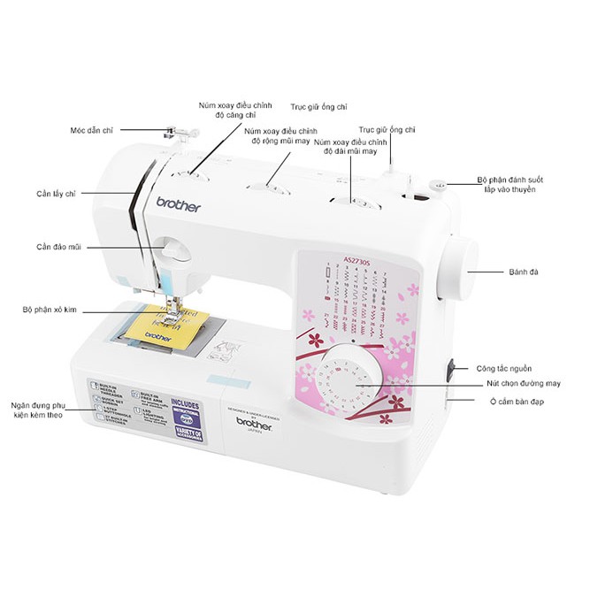 Máy may gia đình Brother AS2730S ( TẶNG 2 CHÂN VỊT GIÁ 190.000Đ)