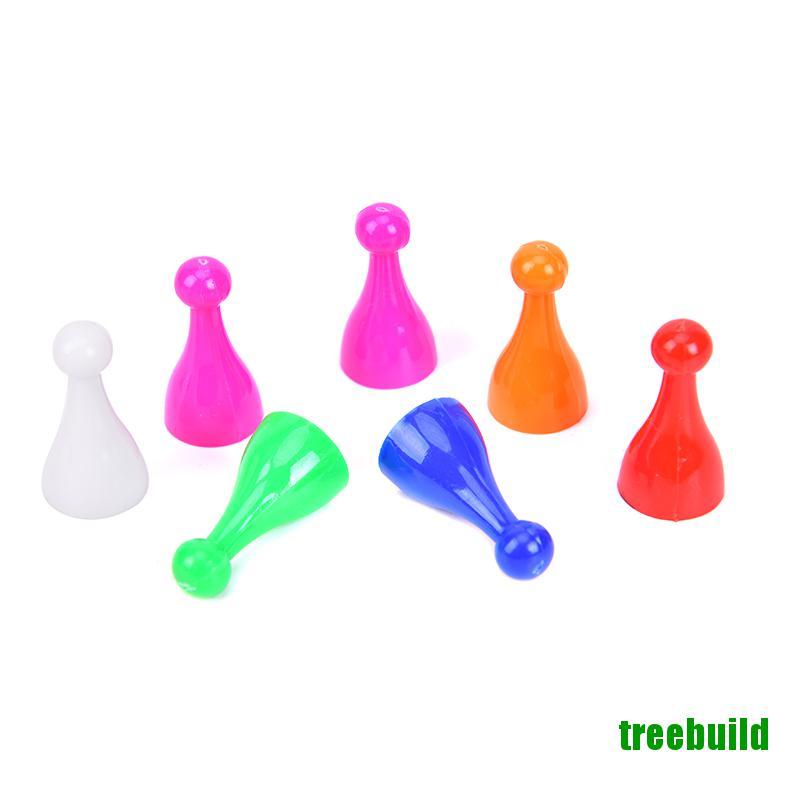 treebuild☆ 10Pcs Plastic Chess Pawn Pieces Board Card Games Halma Multi-Colors Accessories