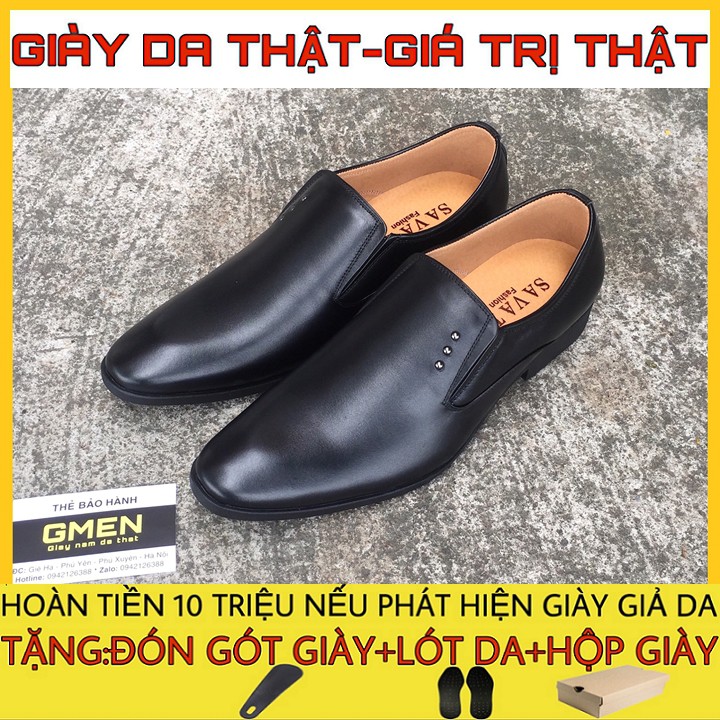 Giày tây nam chất liệu da bò nguyên tấm bảo hành 1 năm GM0476