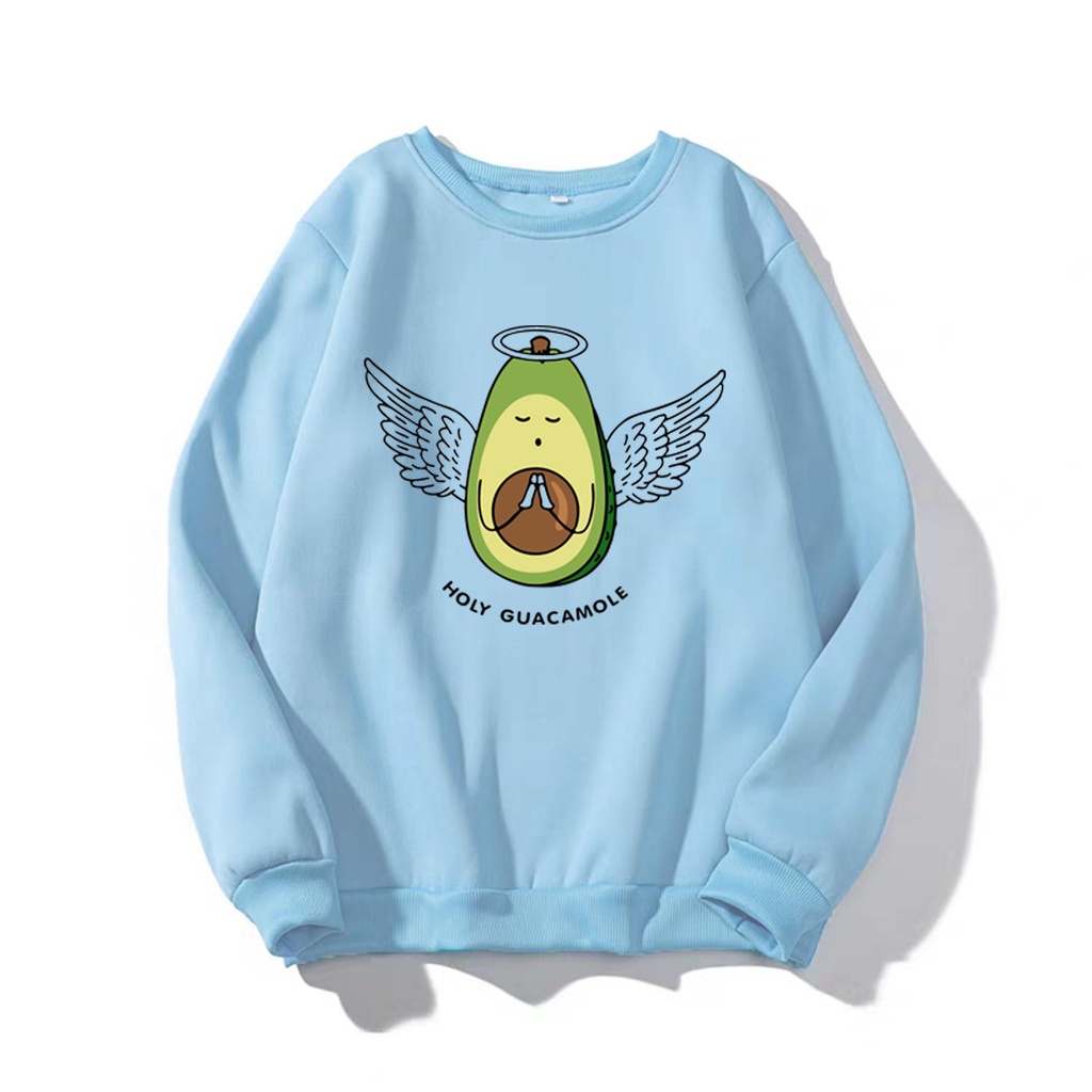 ÁO SWEATER UNISEX NAM NỮ  FORM RỘNG IN HÌNH QUẢ BƠ THIÊN THẦN SIÊU CUTE