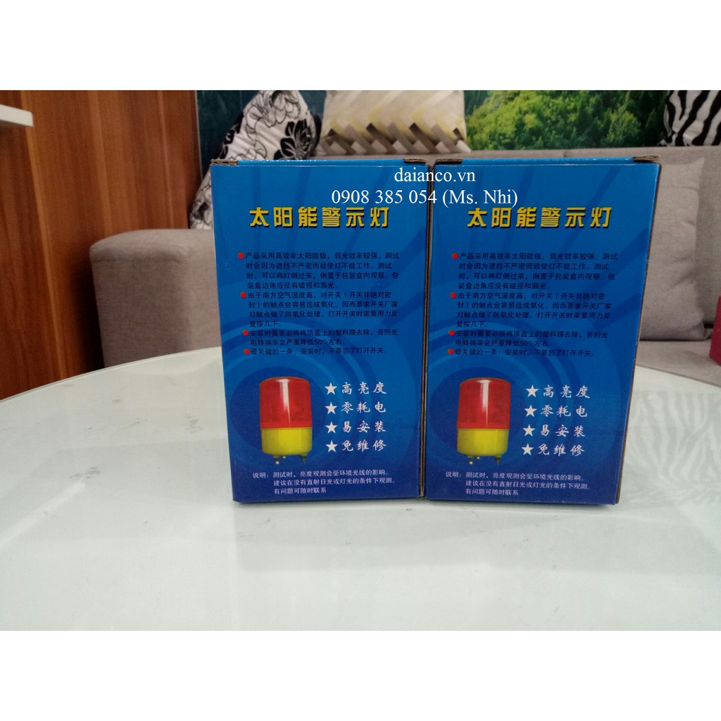 Đèn Cảnh Báo Năng Lượng Mặt Trời JS-01- Hình thật, có sẵn