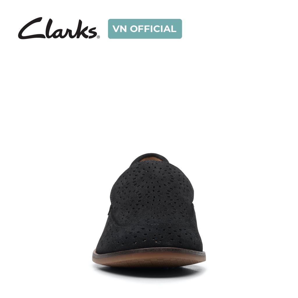 Giày Lười Da Lộn Nữ Clarks Trish Calla màu đen