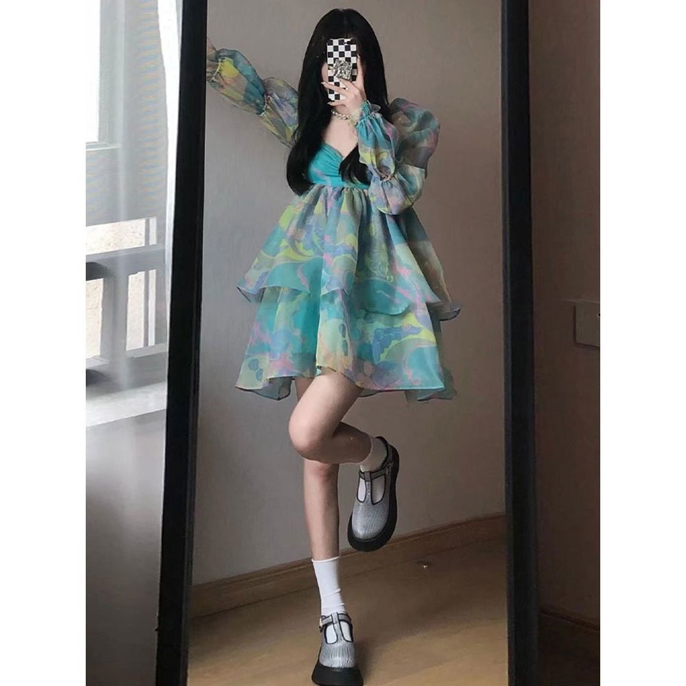 Váy babydoll Đầm Công Chúa Mùa Hè Phong Cách Công Chúa Pháp Siêu Nữ Tính Hợp Thời Trang Mới