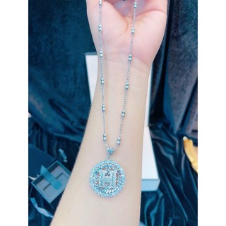 Dây chuyền bi mặt H mạ bạch kim