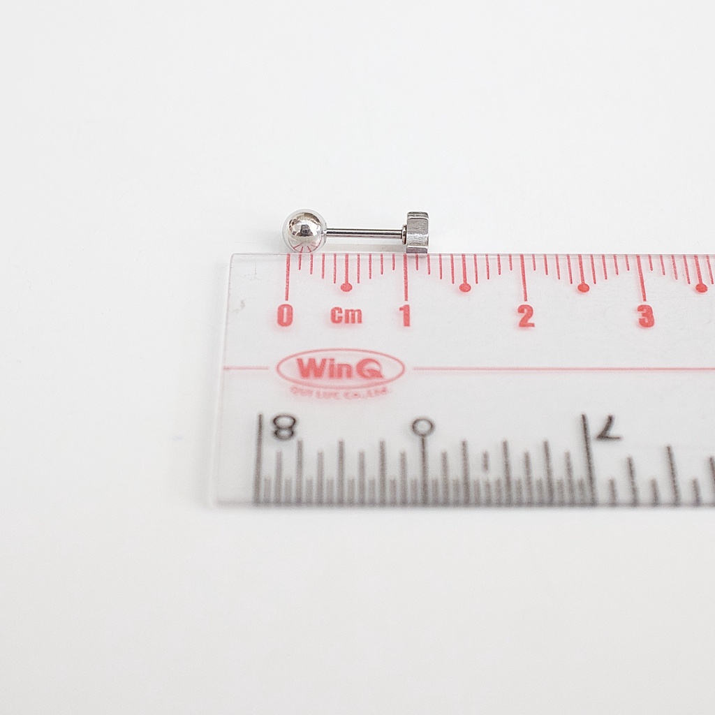 Khuyên Tai Titan Unisex Sát Tai Ngôi Sao Màu Bạc Bi Tròn Không Gỉ Sét Không Ngứa Không Đen julies box 66