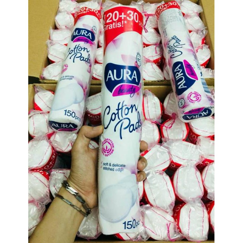 Bông tẩy trang Aura Cotton Pads 150 miếng | BigBuy360 - bigbuy360.vn