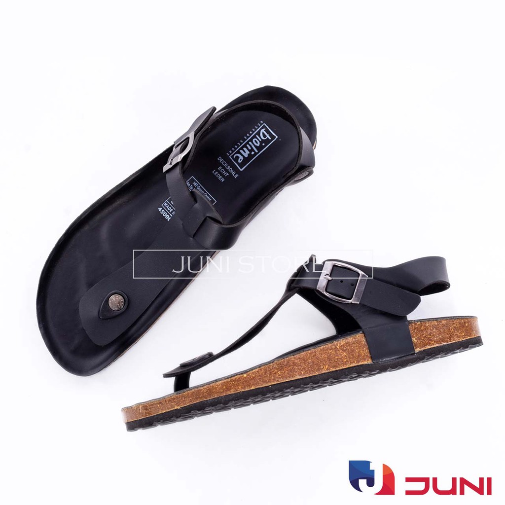 [DA PU-CHỐNG NƯỚC] PU10- Dép sandal xỏ ngón Unisex da PU, đế trấu Bioline Birken - Xuất khẩu châu Âu - Juni Store