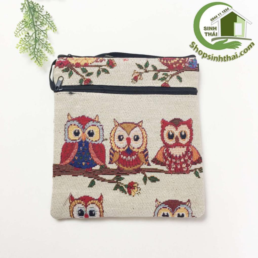 Túi đeo chéo thổ cẩm - túi du lịch nhỏ gọn đựng điện thoại, bóp ví tiền - 20cm x 22cm - màu ngẫu nhiên