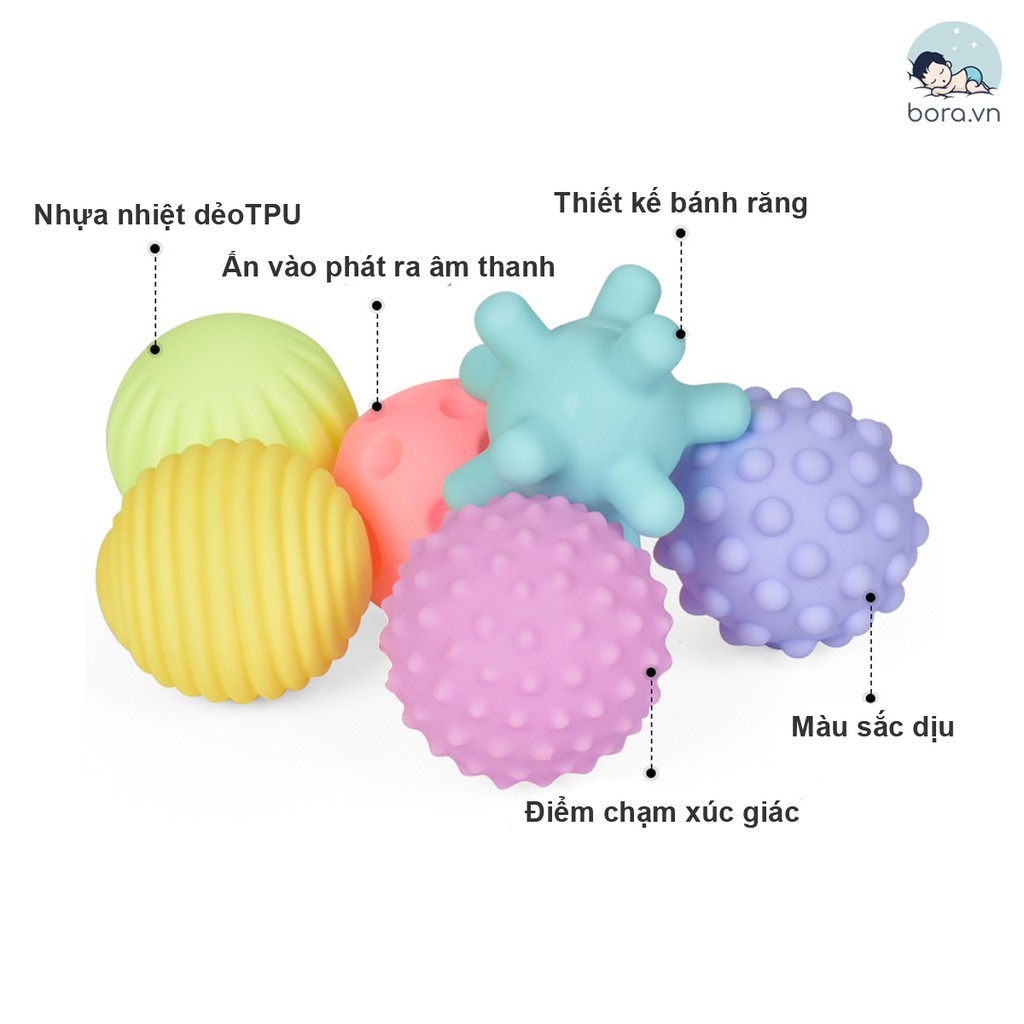 Bóng cho bé chơi, bóng xúc giác giúp phát triển xúc giác, thị giác, thính giác cho bé