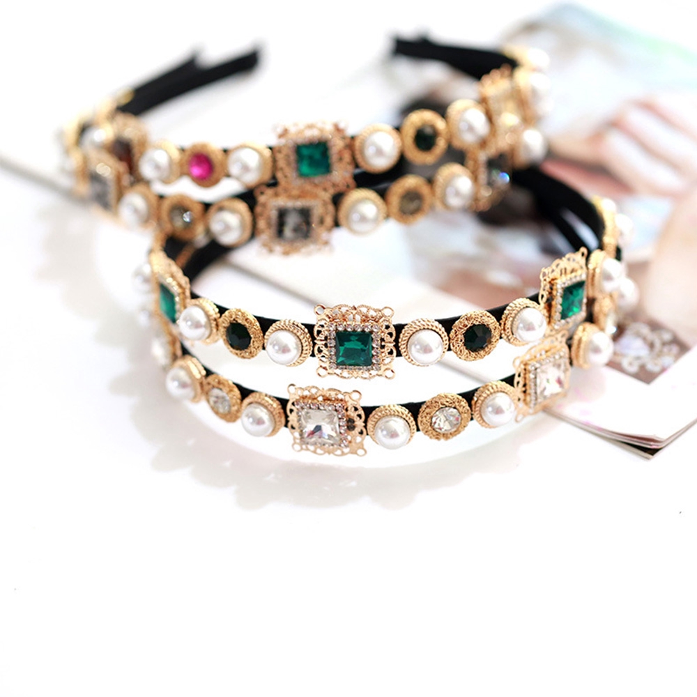 Băng Đô Cài Tóc Cô Dâu Đính Hạt Ngọc Trai Giả