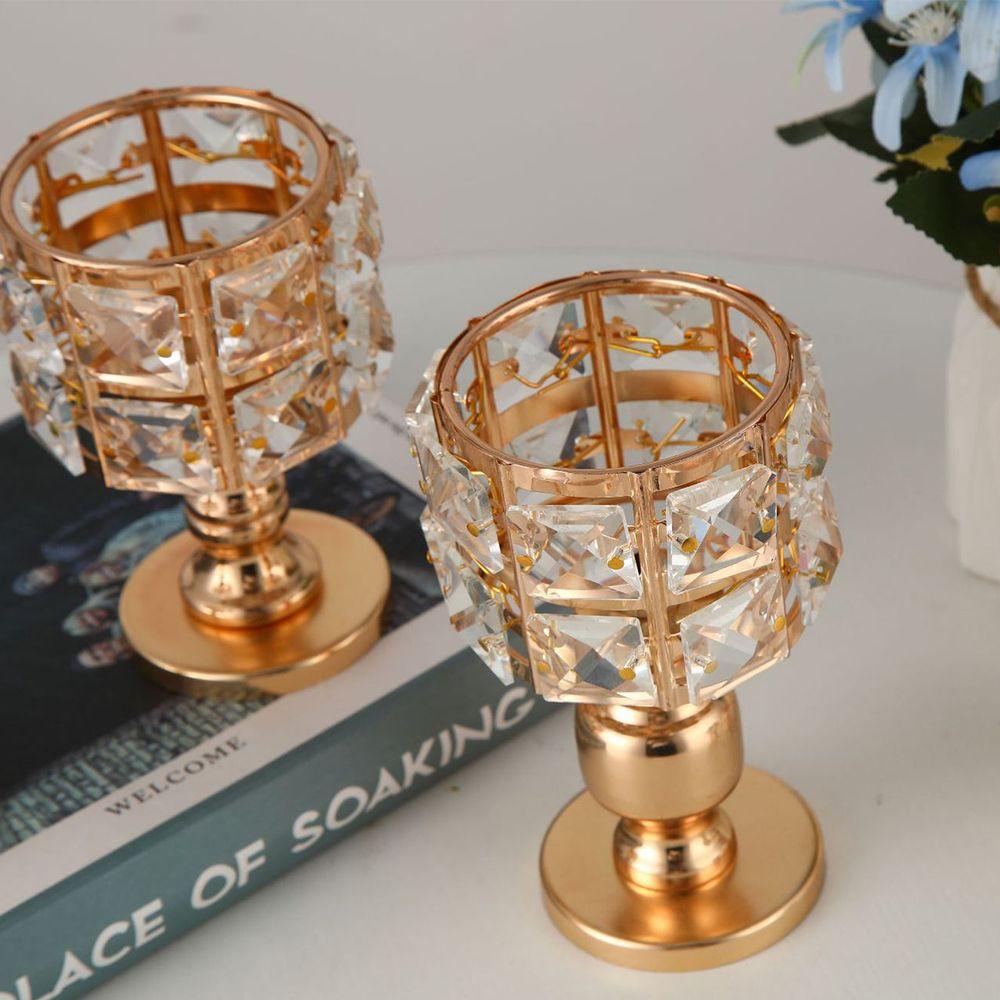 LET Giá Đỡ Nến Pha Lê Để Bàn Trang Trí Tiệc Cưới
