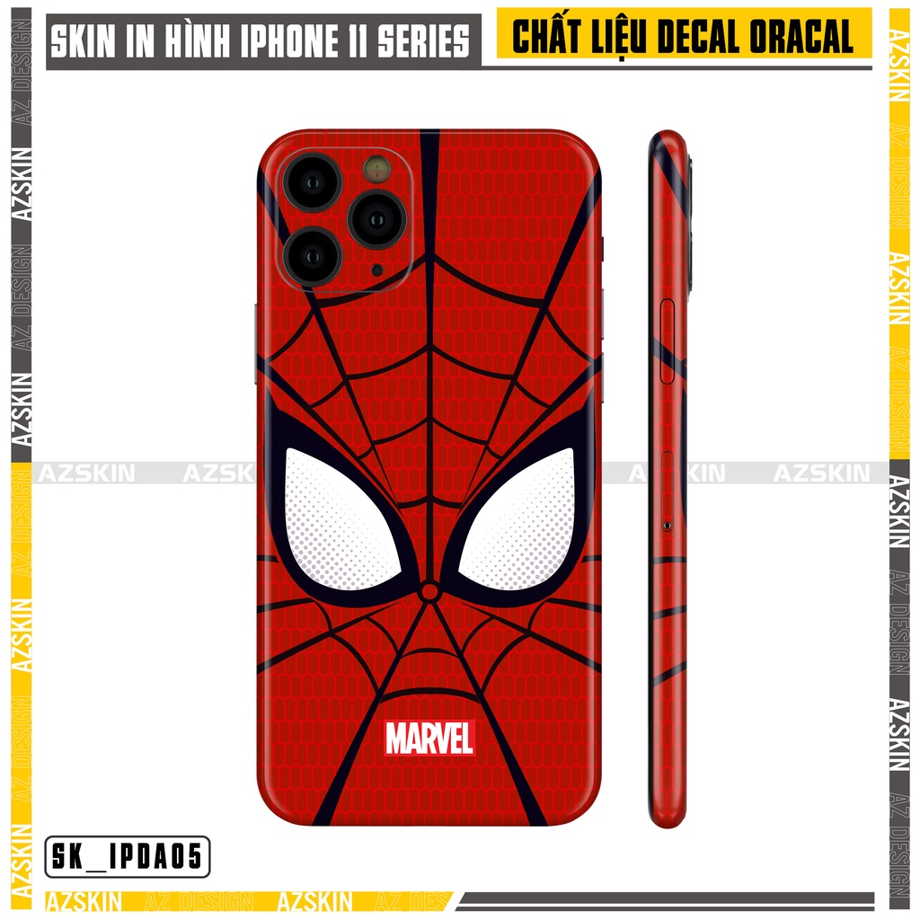Miếng Dán Lưng Viền IPhone 11/11 Pro/11 Pro Max Spider - Man |SK_IPDA05| Chất Liệu Nhập Khẩu, Không Phai Màu, Cắt CNC