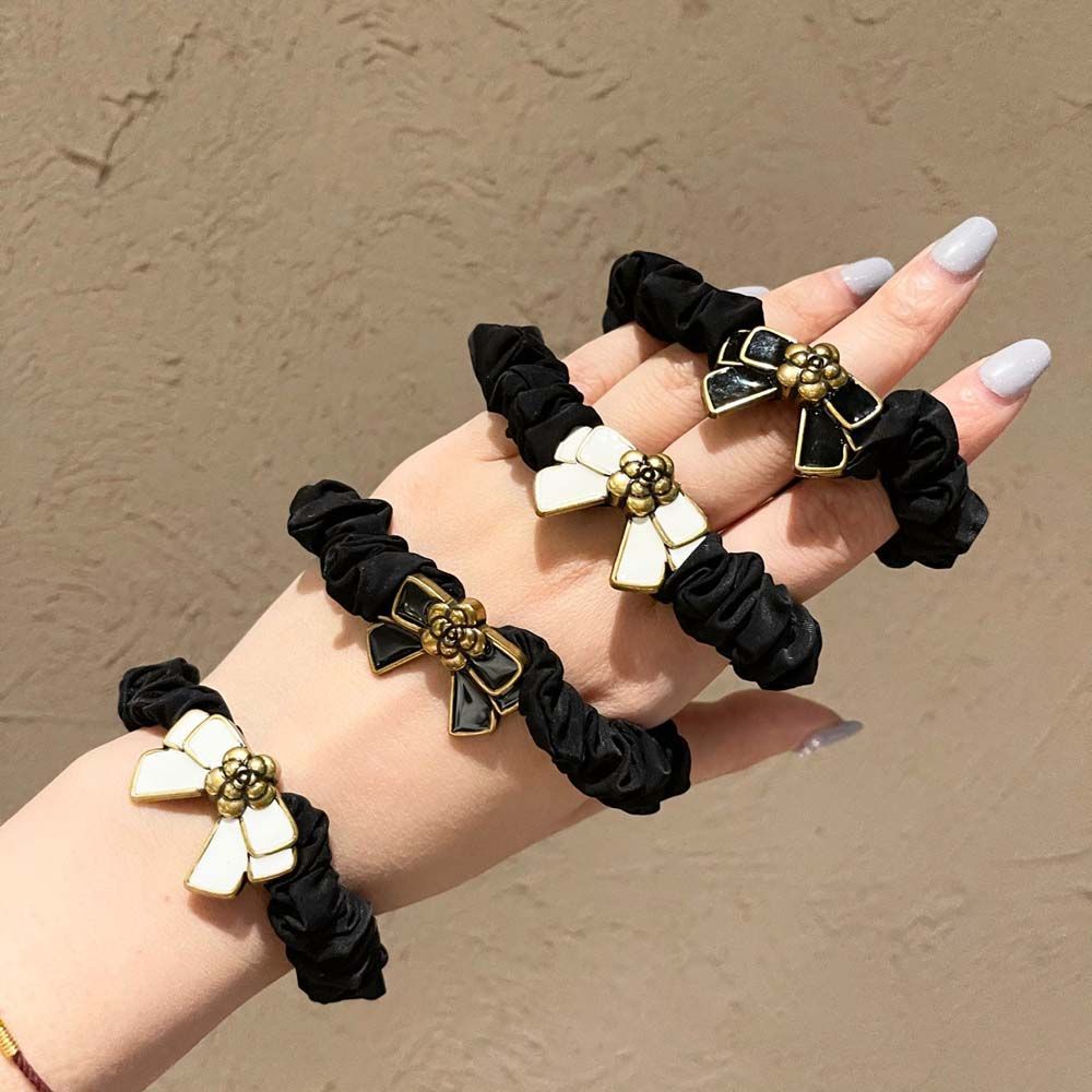 Dây buộc tóc phối hoa phong cách Hàn Quốc thời trang dành cho nữ