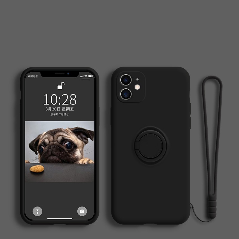 Ốp Lưng Silicone Dẻ O Có Dây Cho IPhone 11 12 13 Pro XS Max XR XS X 8 7 Plus